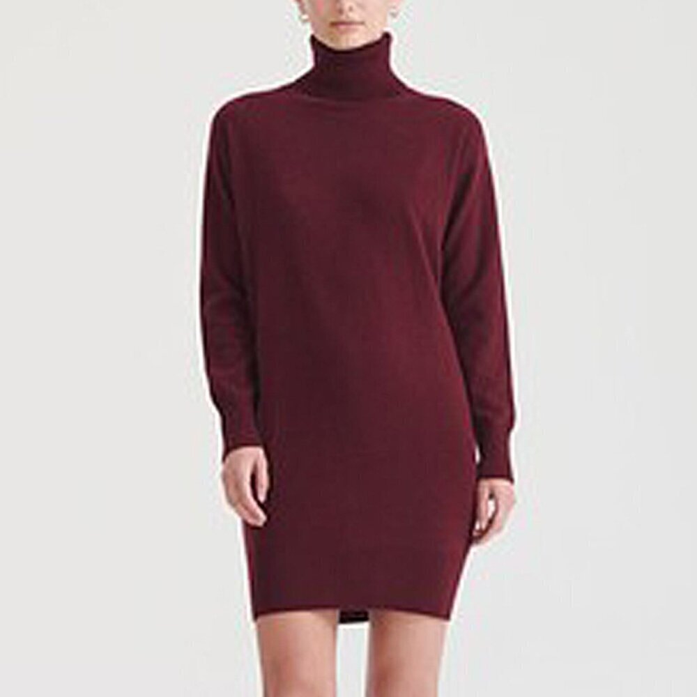Alex Marie Plum Burgundy Turtleneck Sweater Dress Size M